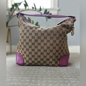 Authentic Gucci Large Bree Hobo Bag in GG Canvas